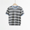 梅亨撞色圓領條紋針織上衣 3色_19