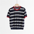 梅亨撞色圓領條紋針織上衣 3色_16