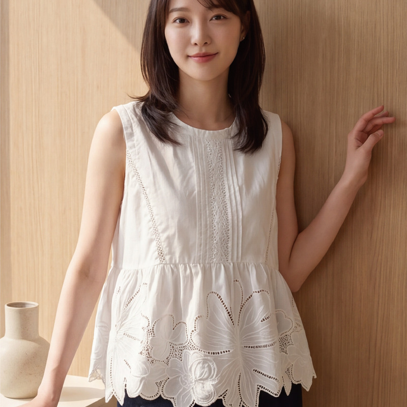 南法刺繡手工蕾絲背心