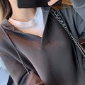 空氣棉拼色寬鬆連帽大學Tee 2色_2