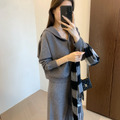 落肩羊毛混纺質感連帽套裝 2色_4