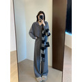 落肩羊毛混纺質感連帽套裝 2色_8