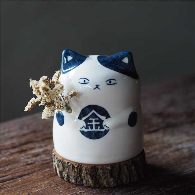 【好運貓系列】金來貓 祝福花器 / 線香座 / 招財祈福