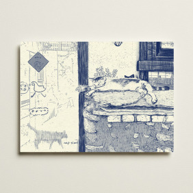 【貓的休假日】 孔版印刷明信片