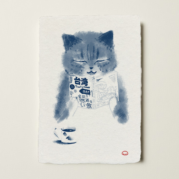 【貓系列小畫】手工紙印刷 &middot; 可加購相框