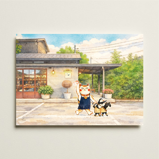【小虎秧雞大冒險兒-散步】 印刷明信片