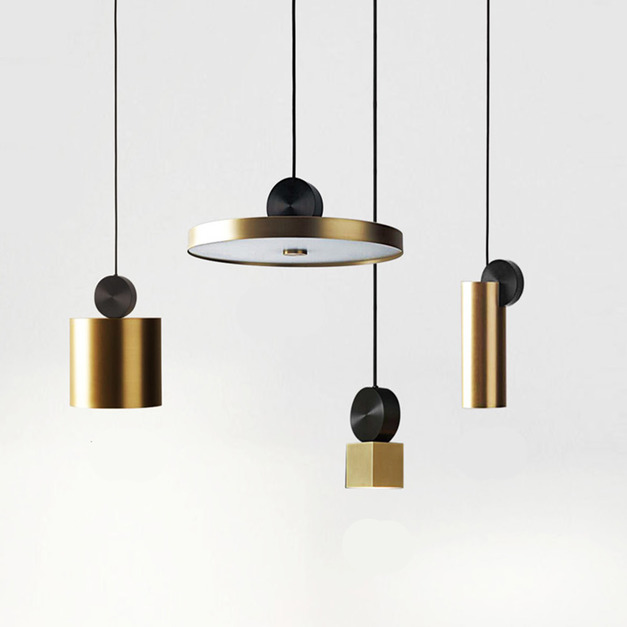 現代時尚黑金單吊燈
