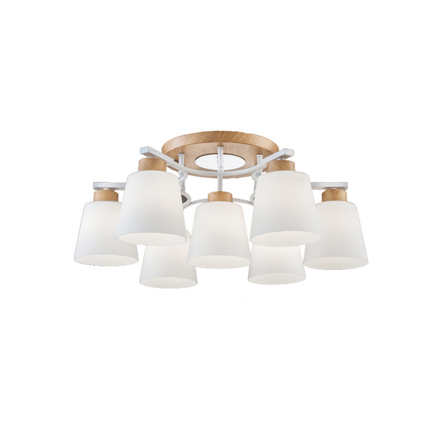 北歐風無印風木紋6燈3燈吸頂燈