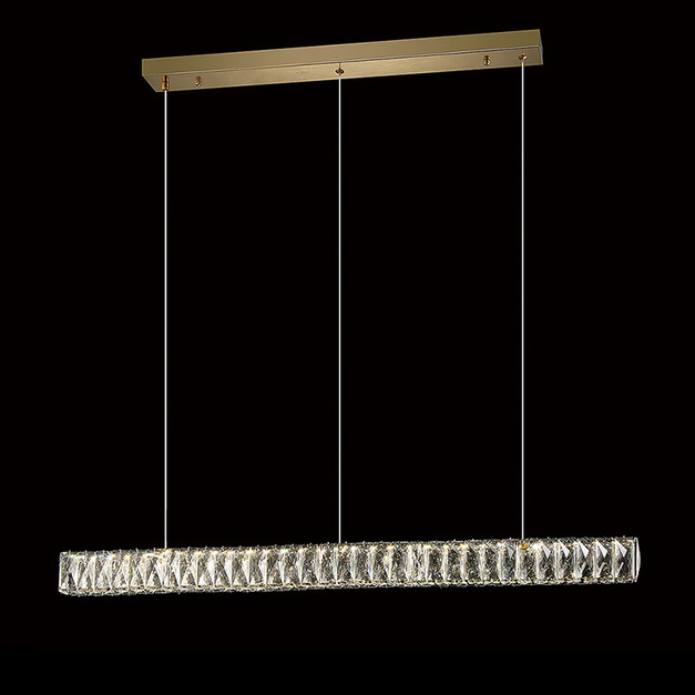 一字型不銹鋼水晶吊燈