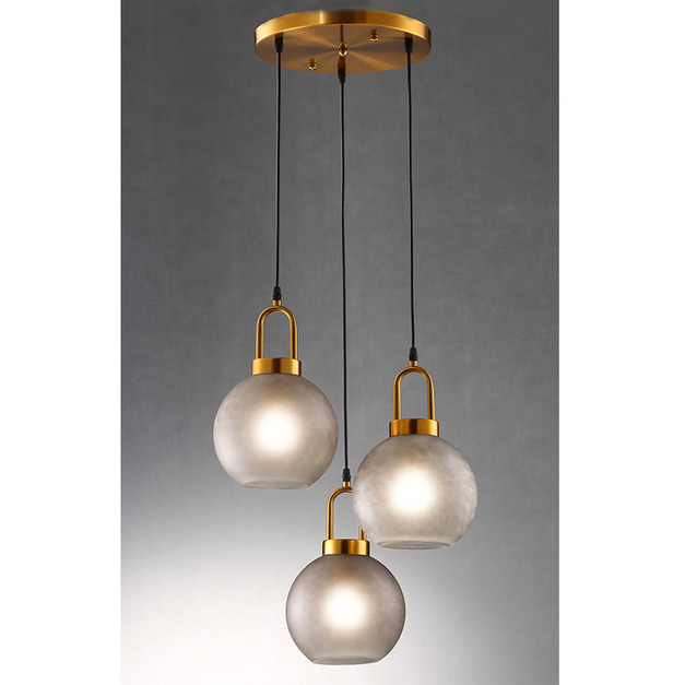 磨砂霧面黑金三吊燈