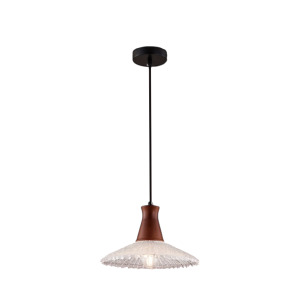 法式復古胡桃木玻璃吊燈