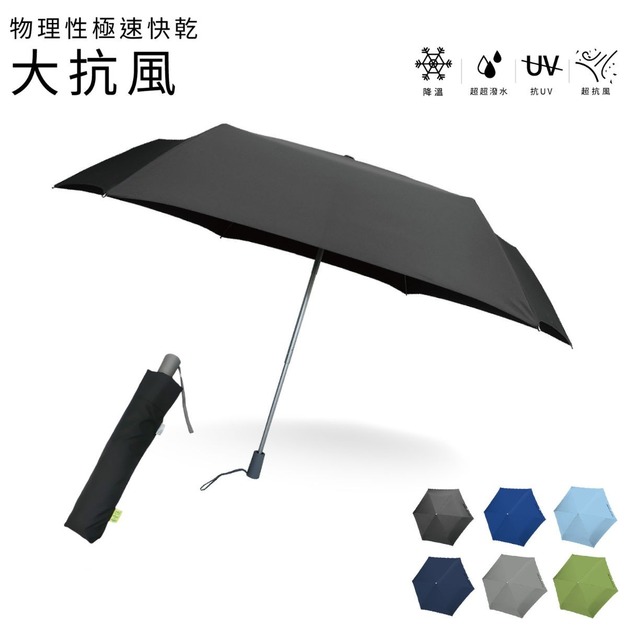 速乾自動直傘｜大傘面抗風摺疊傘 輕量防夾手設計・防風強化骨架・晴雨兩用・極速快乾手開傘