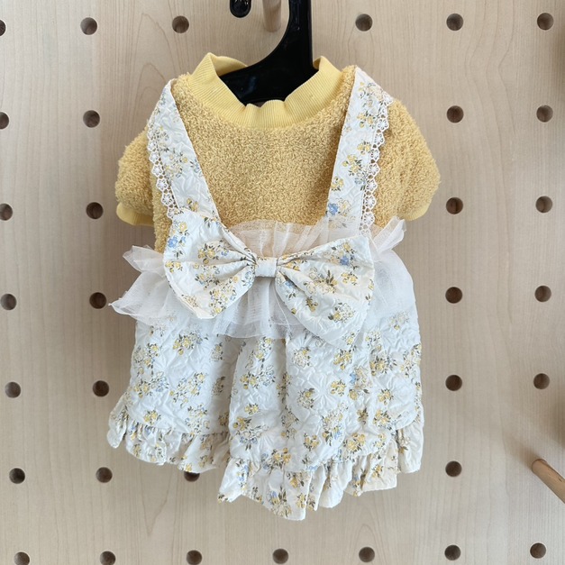 寵物衣服-黃碎花公主裙