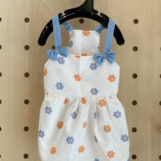 寵物衣服-可愛花朵吊帶裙