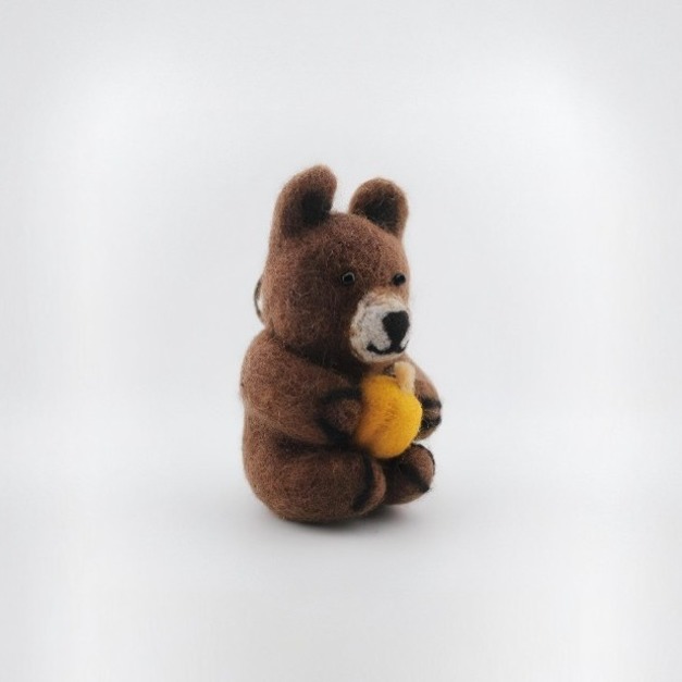 WFP Dacho Farm北海道農場吊飾鑰匙圈/ 農夫熊/ 坐姿