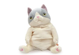 Morisaka Mochi Series｜末班茫茫大叔-八字貓玩偶-灰色(L)