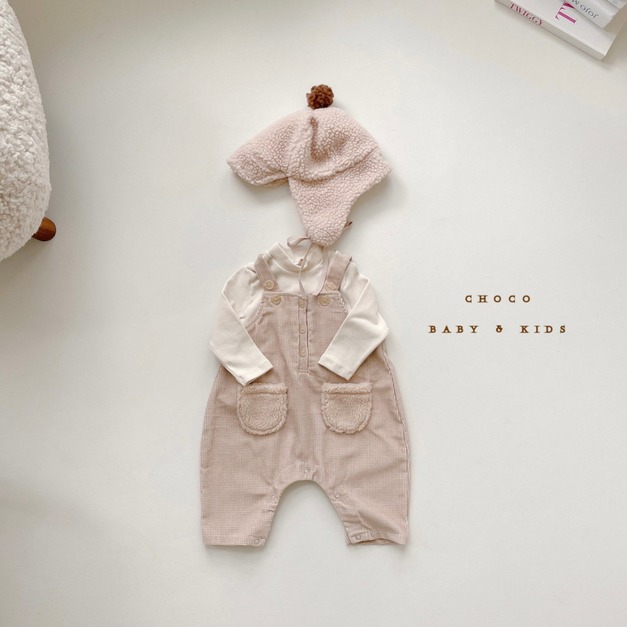 小格紋雙手插口袋吊帶褲_兒童款