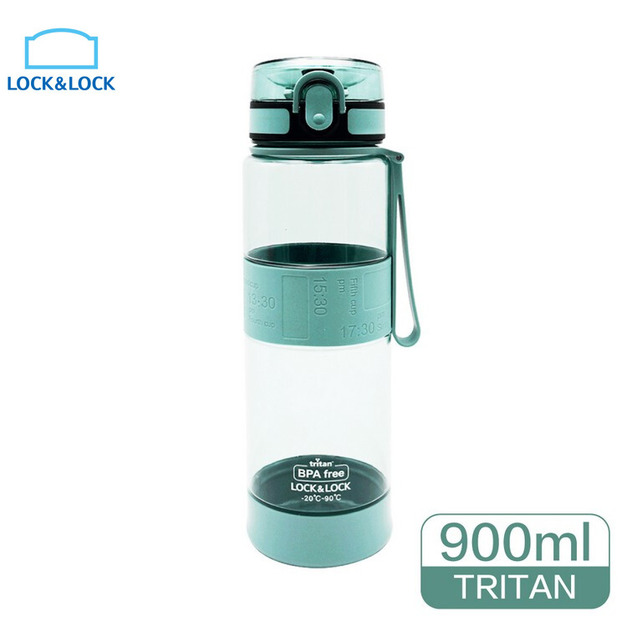 樂扣Tritan運動隨行水壺優質彈蓋提帶水壺 莫蘭迪綠 900ml