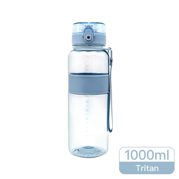 樂扣Tritan運動隨行水壺優質彈蓋提帶水壺 天空藍 1000ml