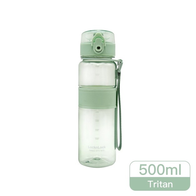樂扣Tritan運動隨行水壺優質彈蓋提帶水壺 淡漠綠 500ml
