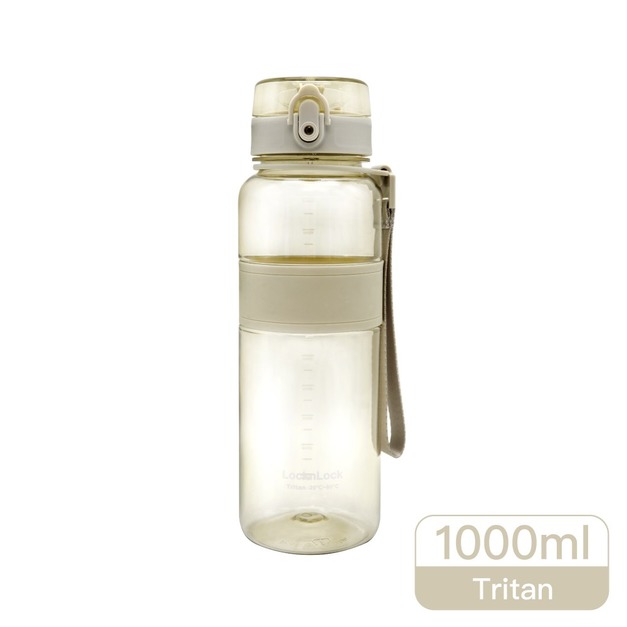 樂扣Tritan運動隨行水壺優質彈蓋提帶水壺 迷霧灰-1000ml