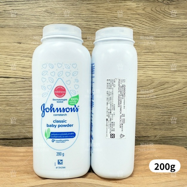 嬌生 Johnson's 嬰兒爽身粉 玉米爽身粉 200g-原味