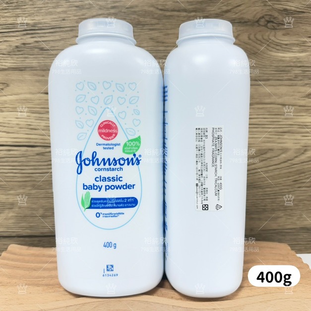 嬌生 Johnson's 嬰兒爽身粉 玉米爽身粉 400g-原味