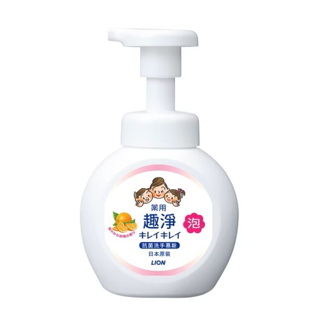獅王 LION 趣淨洗手慕斯系列 瓶裝250ml-清爽柑橘