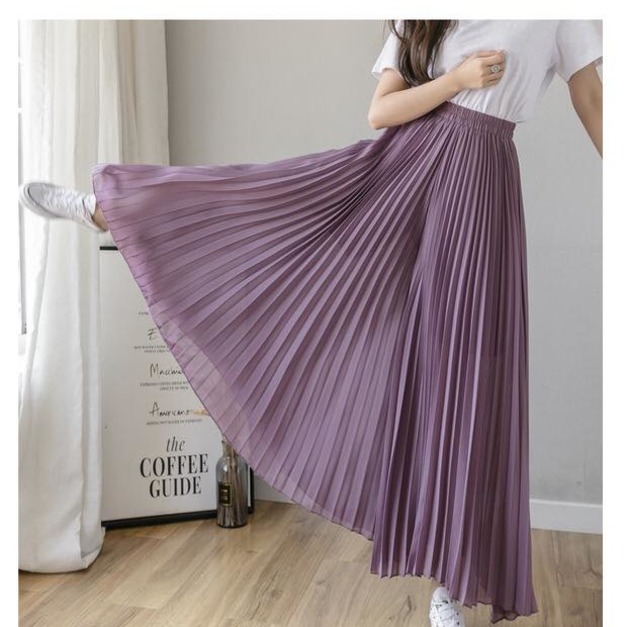 百摺雪紡寬褲裙
