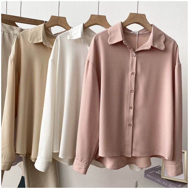 花瓣領薄襯衫