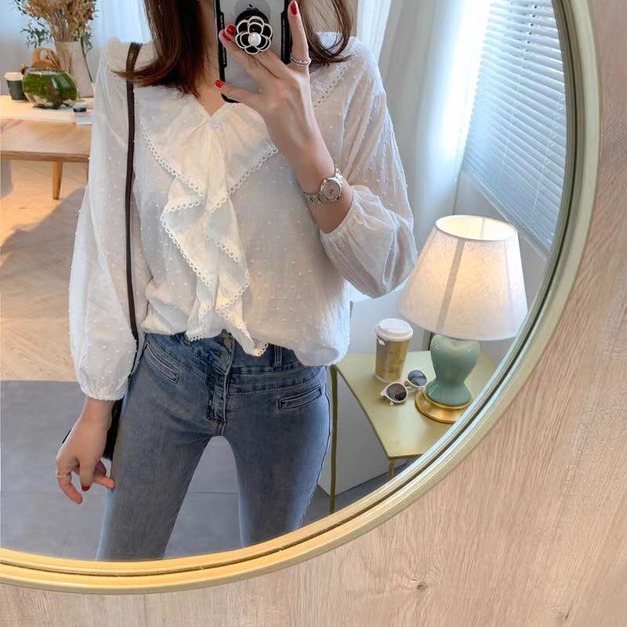 滾邊八分袖上衣