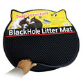 專利雙層設計BlackHole Litter Mat減少貓砂的落貓砂墊 - 可愛貓咪頭(黑色)約58x53cm_2
