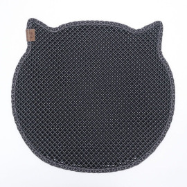 專利雙層設計BlackHole Litter Mat減少貓砂的落貓砂墊 - 可愛貓咪頭(黑色)約58x53cm