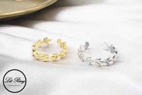 純銀桂冠葉花環戒指 ( 1.6 ~ 1.8 )