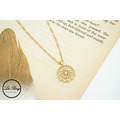 14K金銅鍍古典蕾絲圓墜項鍊_2