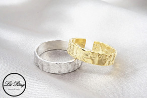 純銀小寬版敲打風戒指 ( 1.5 ~ 1.8 )