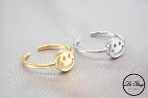 純銀圓形笑臉戒指 ( 1.6 ~ 1.8 )