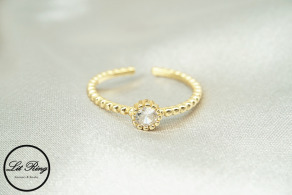 純銀微甜麻花滾邊鋯石戒指( 1.6 ~ 1.8 )