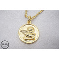 14k金銅鍍小天使金幣項鍊_6