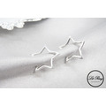 純銀鏤空星星耳夾_5