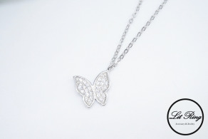 純銀閃鑽蝴蝶項鍊