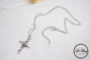 純銀復古闇夜玫瑰項鍊