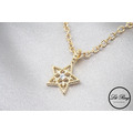 14K金銅鍍雪花之星項鍊