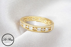 純銀古典排鑽刻花戒指 ( 1.6~1.8 )