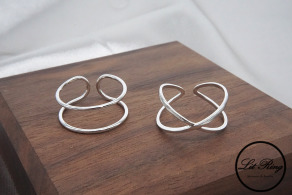 純銀交叉平行戒指 ( 1.65 ~ 1.9 )