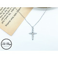 純銀敲打風十字架項鍊_2
