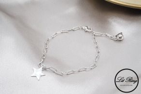 純銀星星鍊條手鍊
