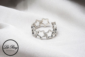 純銀復古鏤空星星戒指 ( 1.5 ~ 1.8 )