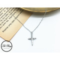 純銀敲打風十字架項鍊_3