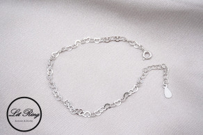 純銀心型鍊條手鍊